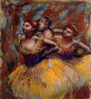 埃德加 德加 Three Dancers Yellow Skirts, Blue Blouses 埃德加 德加 Three Dancers Yellow Skirts, Blue Blouses